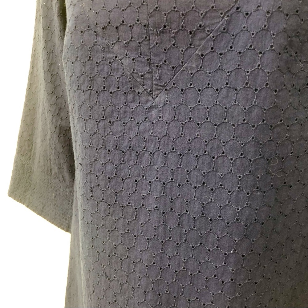 Donna Morgan Navy Eyelet Shift Dress - Picture 4 of 16